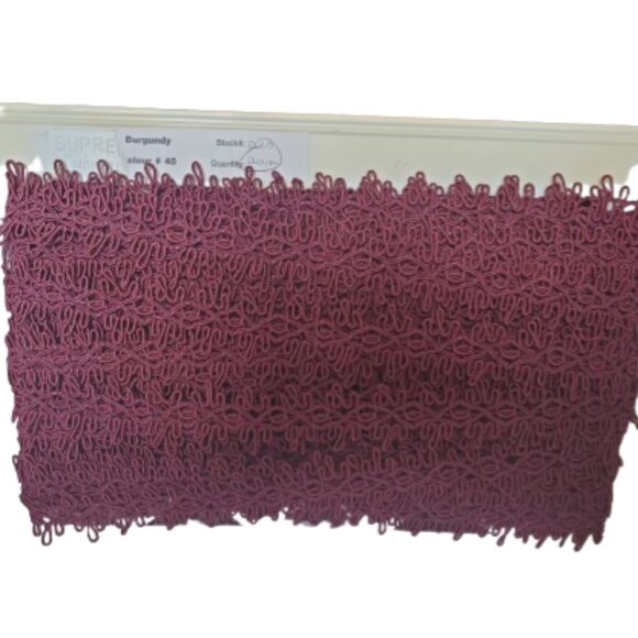 Ruffle Gimp Braid, Burgundy Braid Trim, 20 Continuous Meters, Burgundy Braid, 1 - Picture 1 of 3
